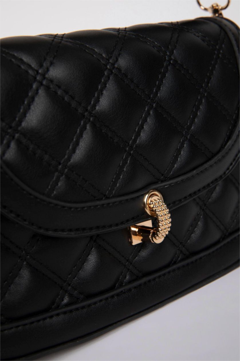 WOMAN Black Faux Leather Shoulder bag