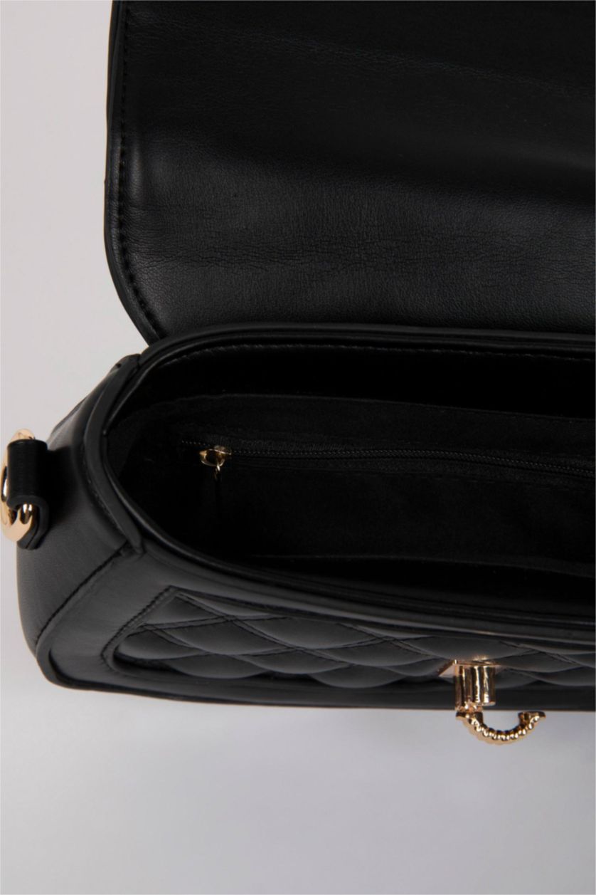 WOMAN Black Faux Leather Shoulder bag