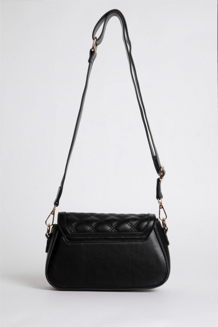 WOMAN Black Faux Leather Shoulder bag