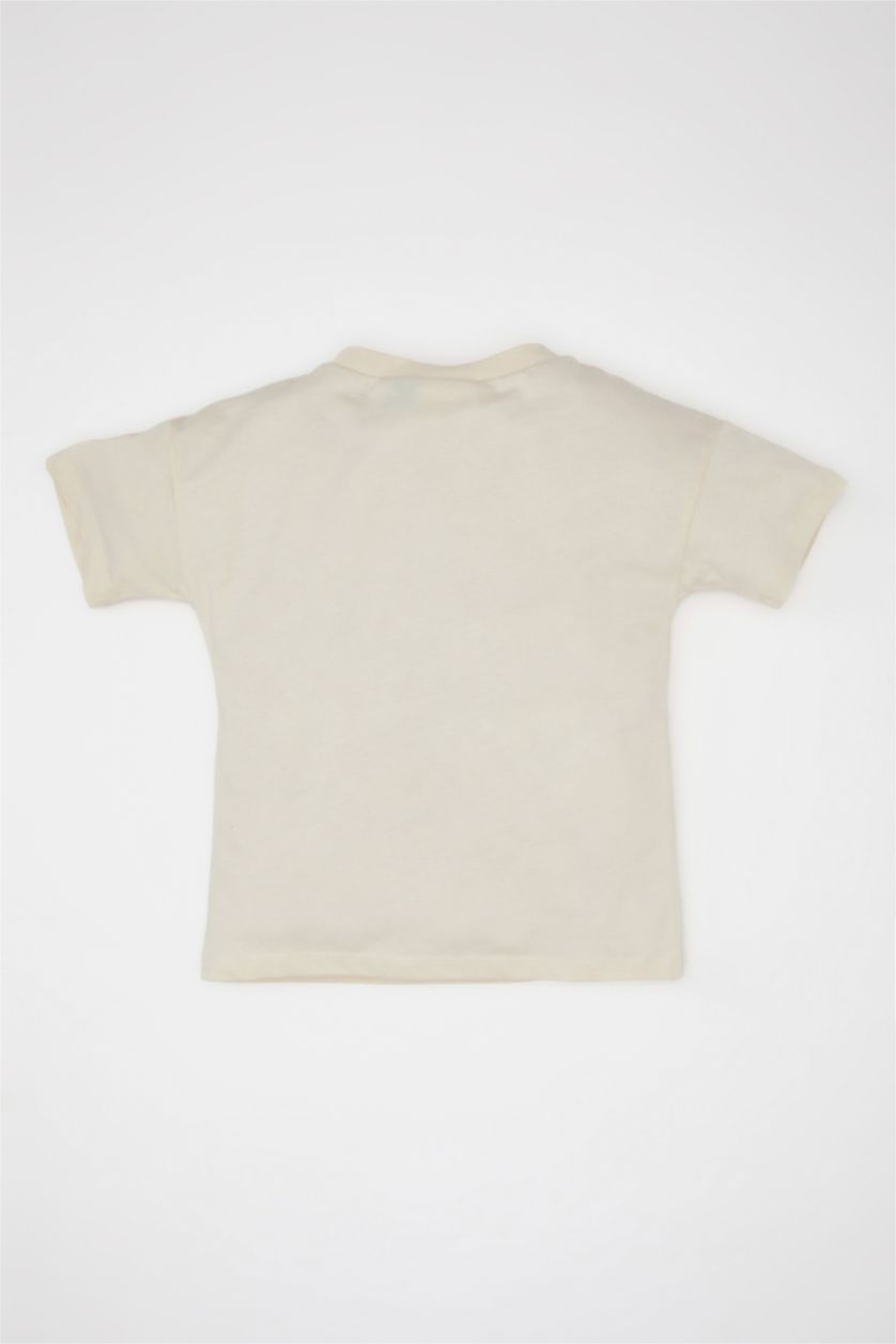 BÉBÉ GARÇON Beige Clair T-Shirt à Manches Courtes à motif Disney Mickey & Minnie pour Bébé Garçon