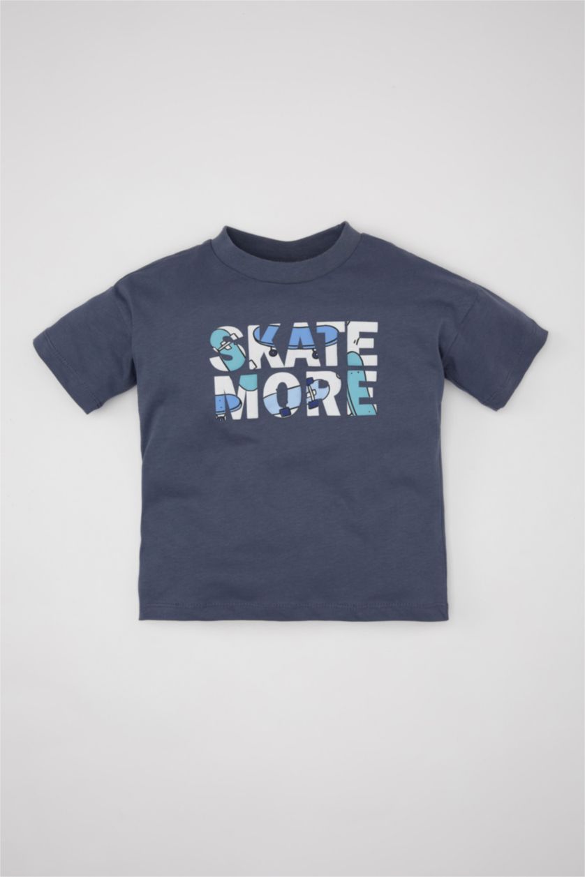 Baby Boy Indigo Baby Boy Printed Short Sleeve T-Shirt