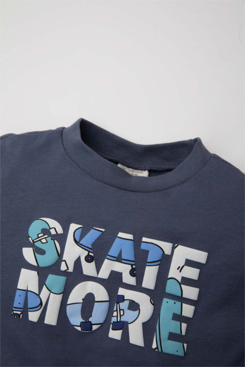 Baby Boy Indigo Baby Boy Printed Short Sleeve T-Shirt