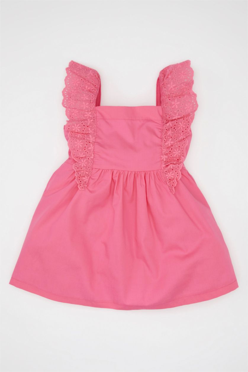 طفلة صغيرة زهري فستان بناتي بوبلين قصة عادية نص ردن بياخة مربعة