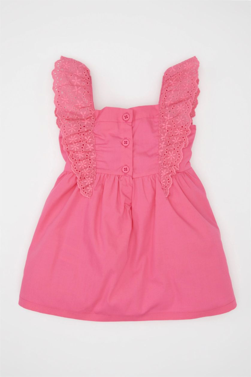 طفلة صغيرة زهري فستان بناتي بوبلين قصة عادية نص ردن بياخة مربعة