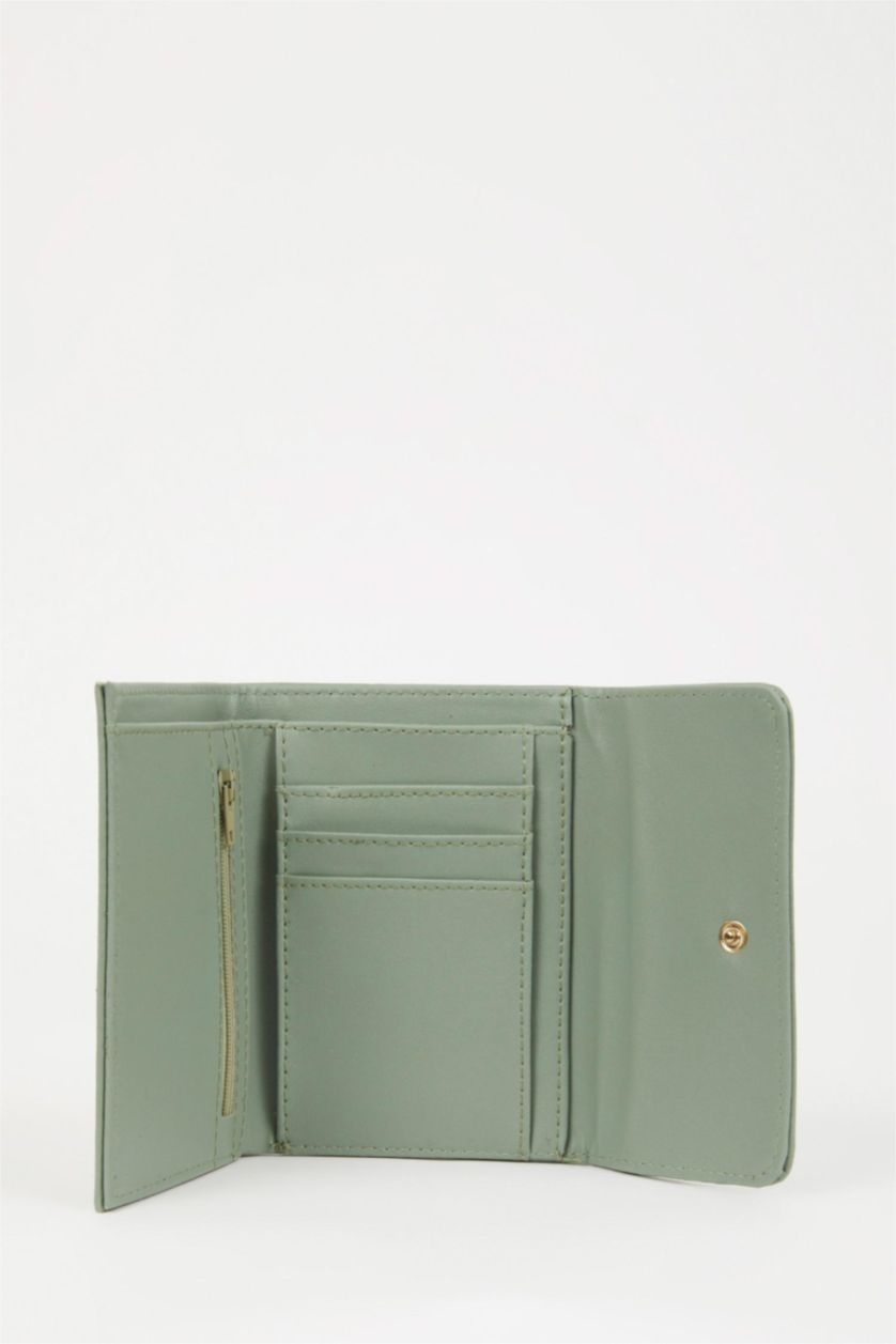 Kadın Mint Kadın Kroko Desenli Suni Deri Cüzdan