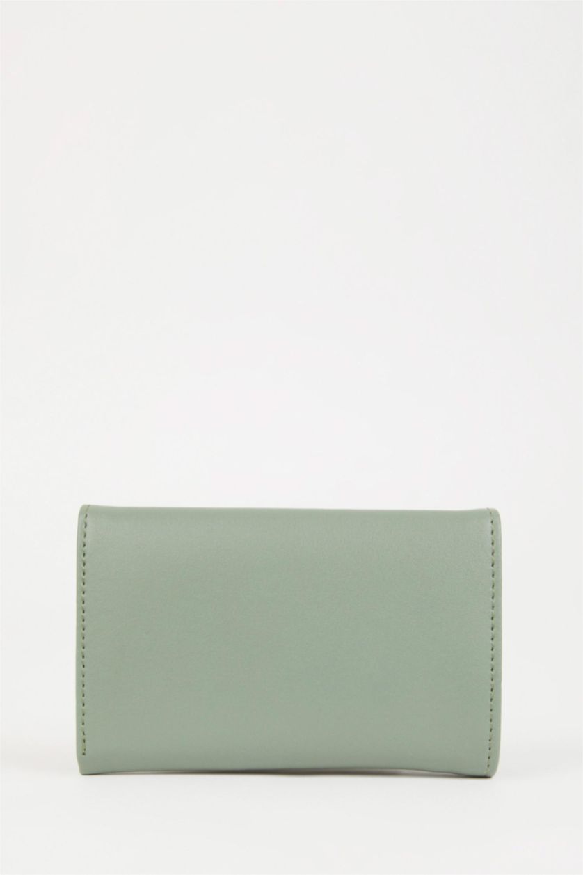 Kadın Mint Kadın Kroko Desenli Suni Deri Cüzdan