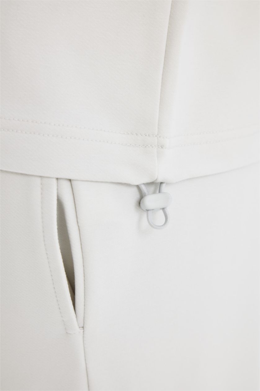 WOMAN Stone Loose Fit Stand Collar Zip-Up Sports Sweatshirt