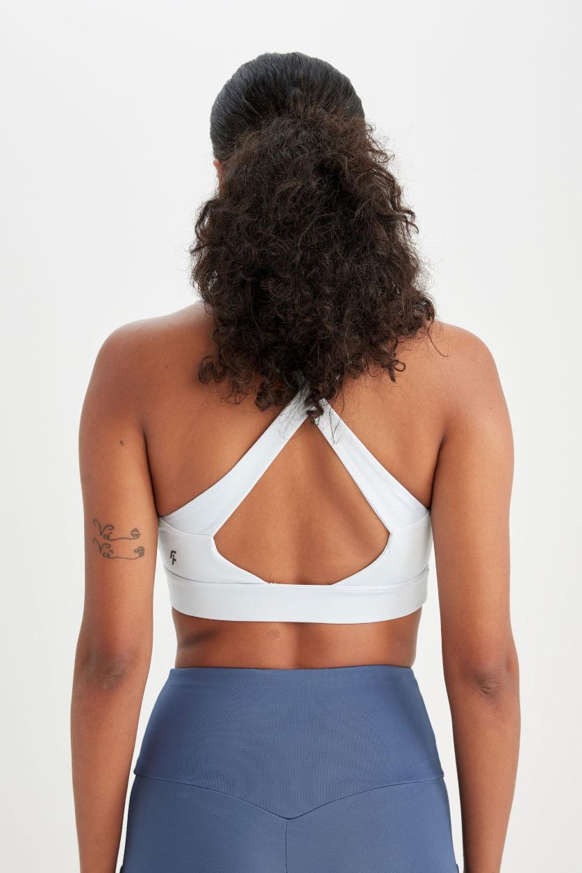 Kadın Açık Mavi Bisiklet Yaka Sporcu Bra