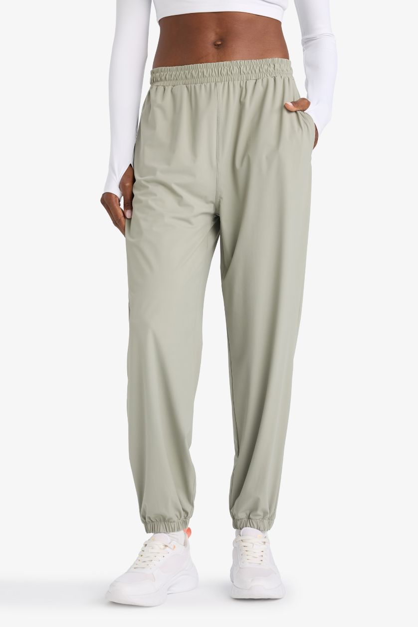 Woman Light Khaki DeFactoFit Standard Fit Waist Leg Elastic Sweatpants