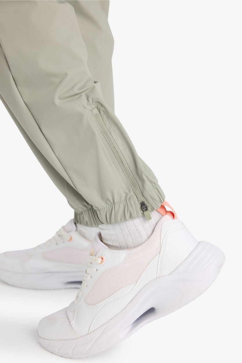 Woman Light Khaki DeFactoFit Standard Fit Waist Leg Elastic Sweatpants