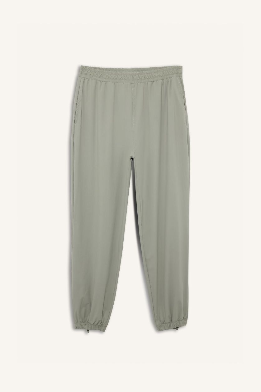 Woman Light Khaki DeFactoFit Standard Fit Waist Leg Elastic Sweatpants