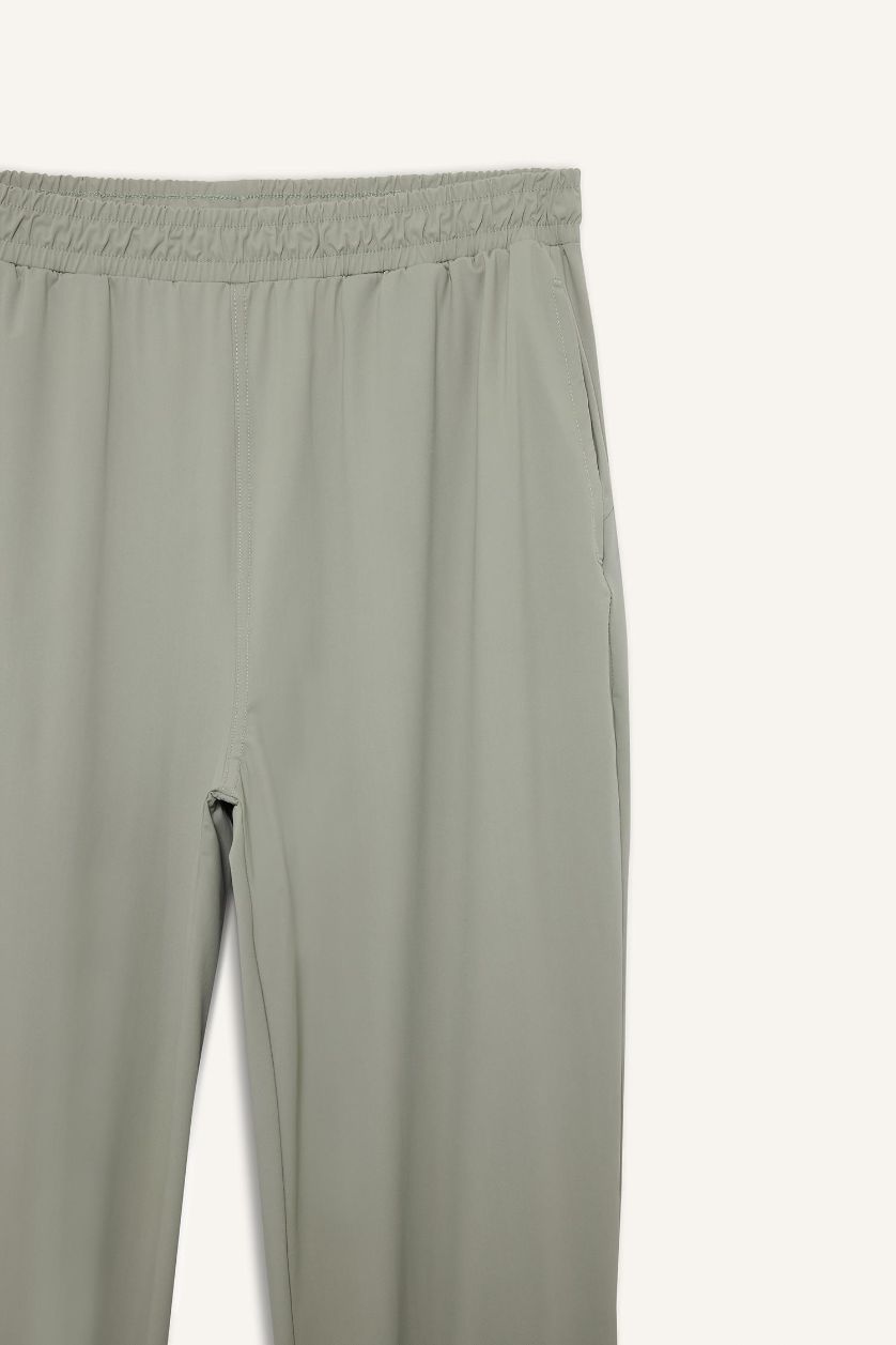 Woman Light Khaki DeFactoFit Standard Fit Waist Leg Elastic Sweatpants