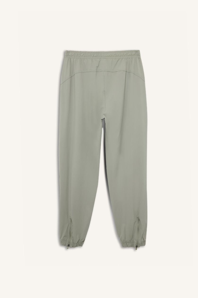 Woman Light Khaki DeFactoFit Standard Fit Waist Leg Elastic Sweatpants