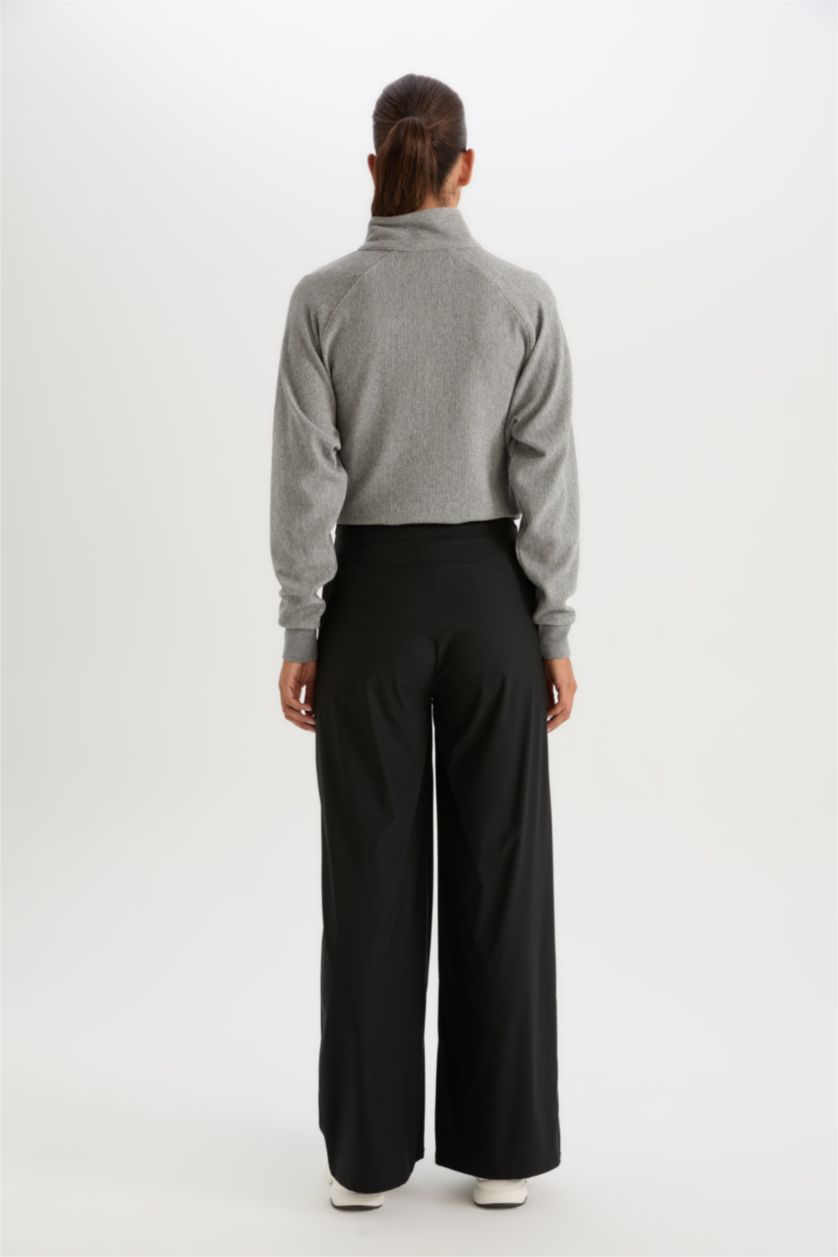 Женщины Черный DeFactoFit Широкие брюки с карманами