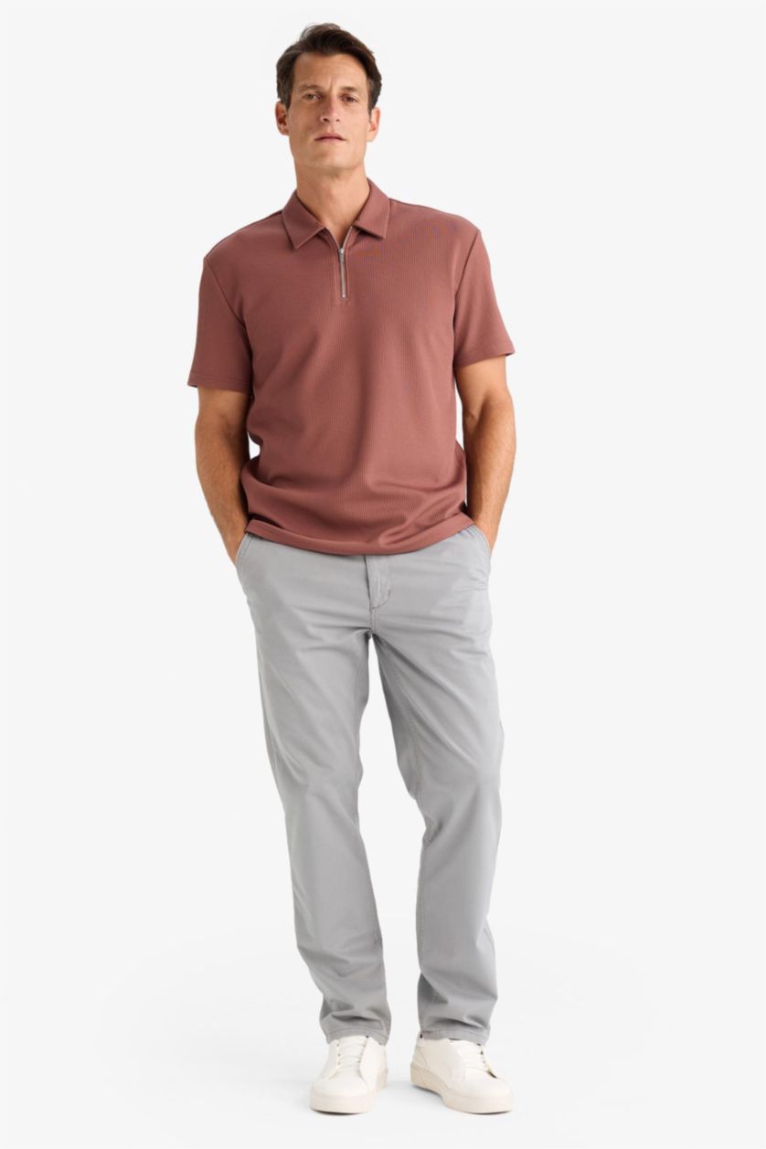 Мужчины Серый Брюки чиносы стандартного кроя из хлопка для мужчин