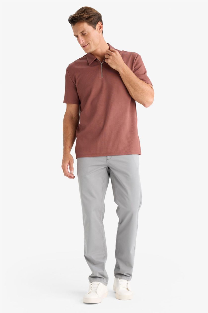 Мужчины Серый Брюки чиносы стандартного кроя из хлопка для мужчин