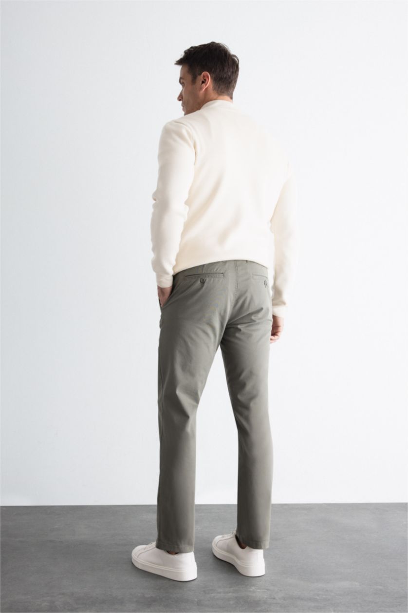 MAN Khaki Regular Hem Trousers