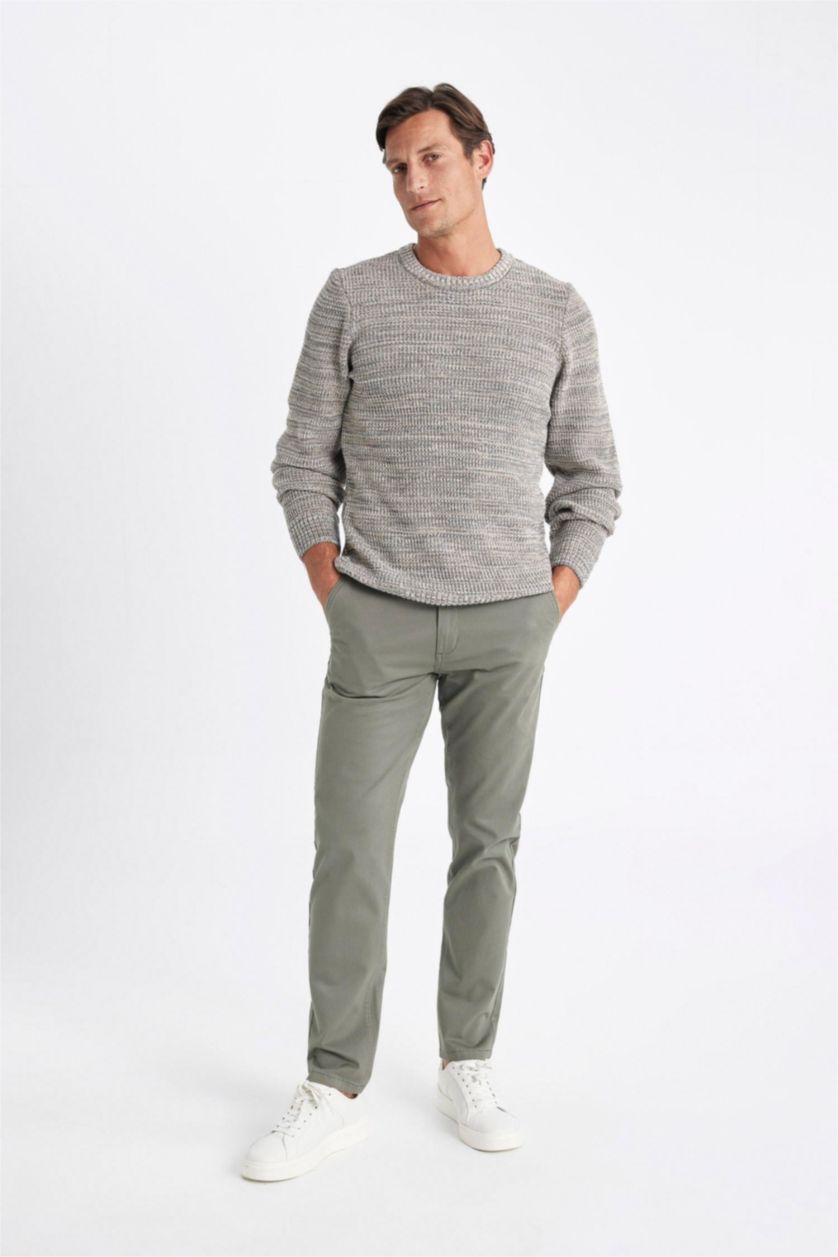 MAN Khaki Regular Hem Trousers