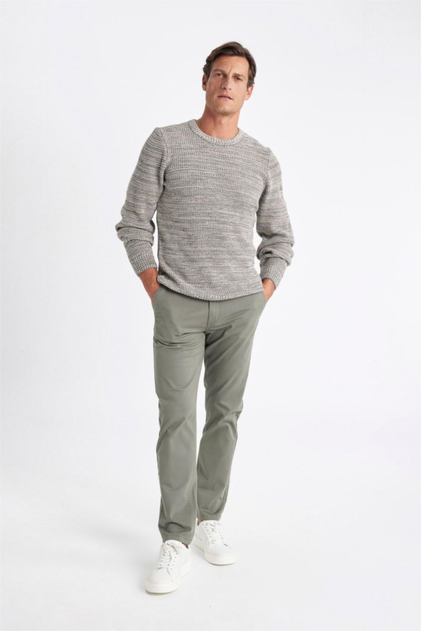 MAN Khaki Regular Hem Trousers