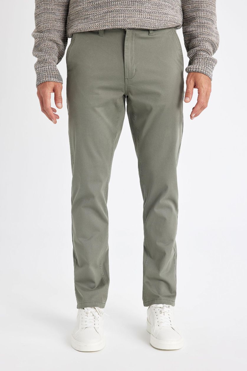 MAN Khaki Regular Hem Trousers