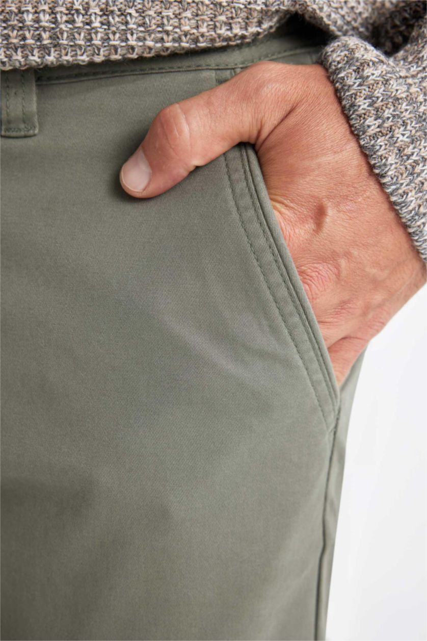 MAN Khaki Regular Hem Trousers