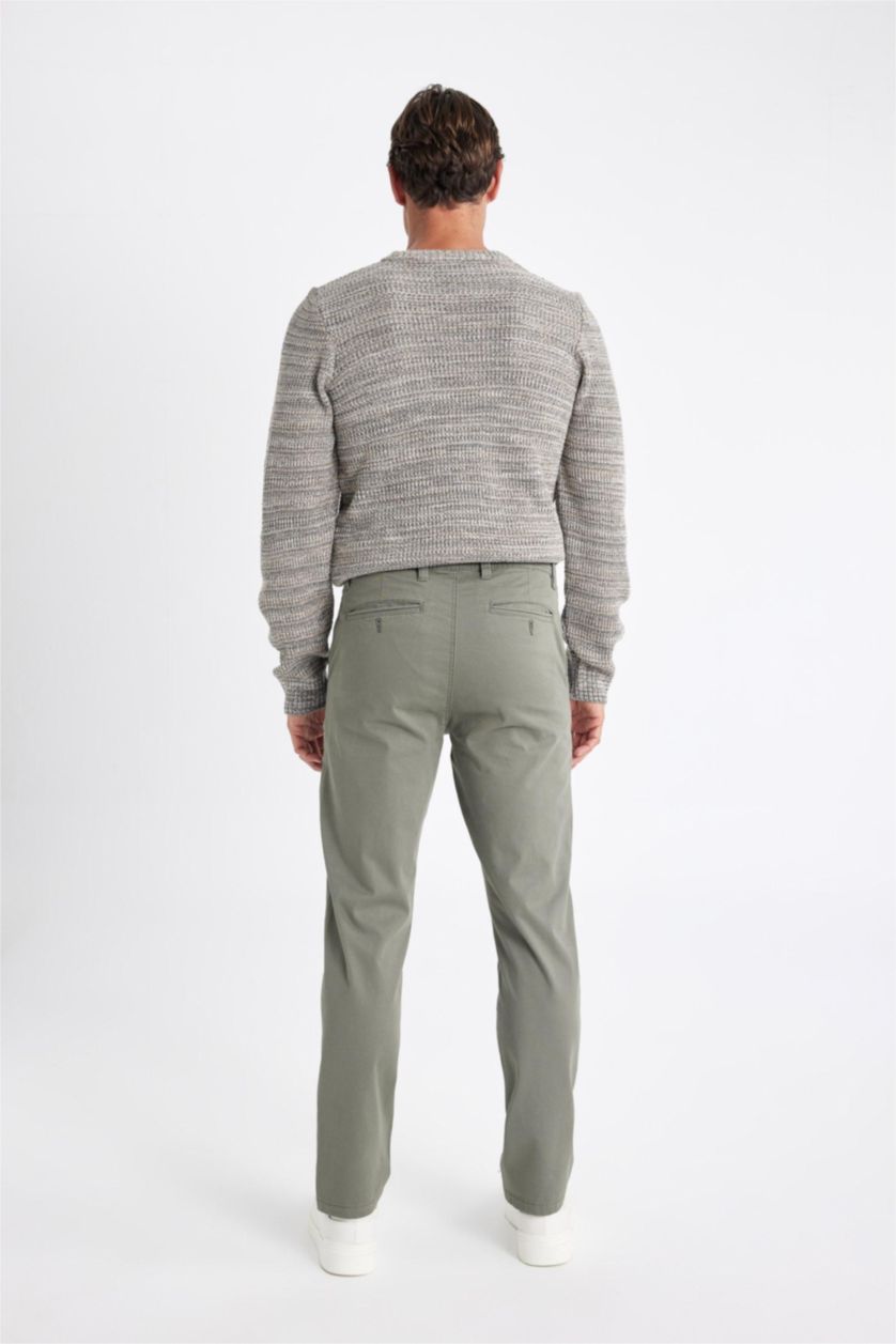 MAN Khaki Regular Hem Trousers