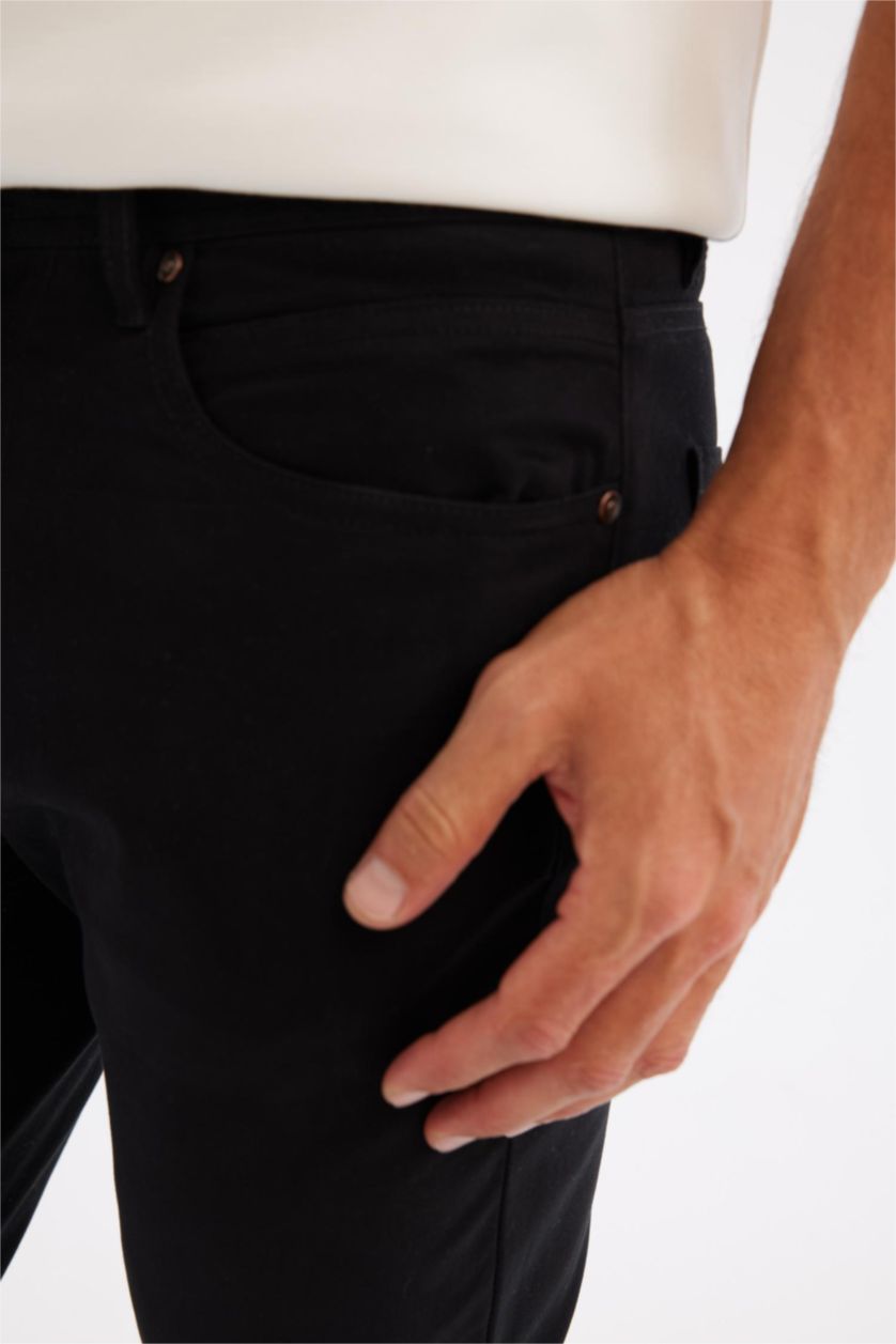 رجال أسود سروال تشينو برجل ضيق