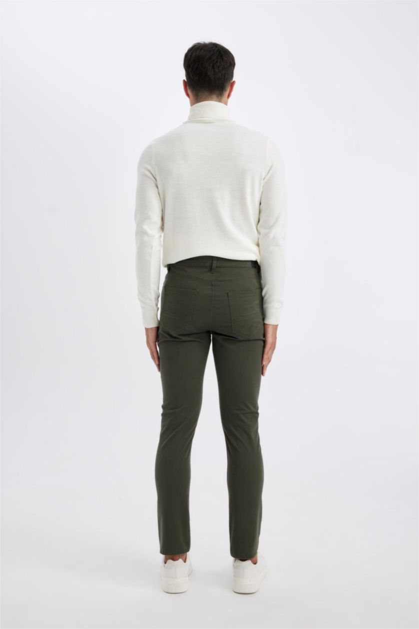 MAN Dark Khaki Super Skinny Hem Trousers