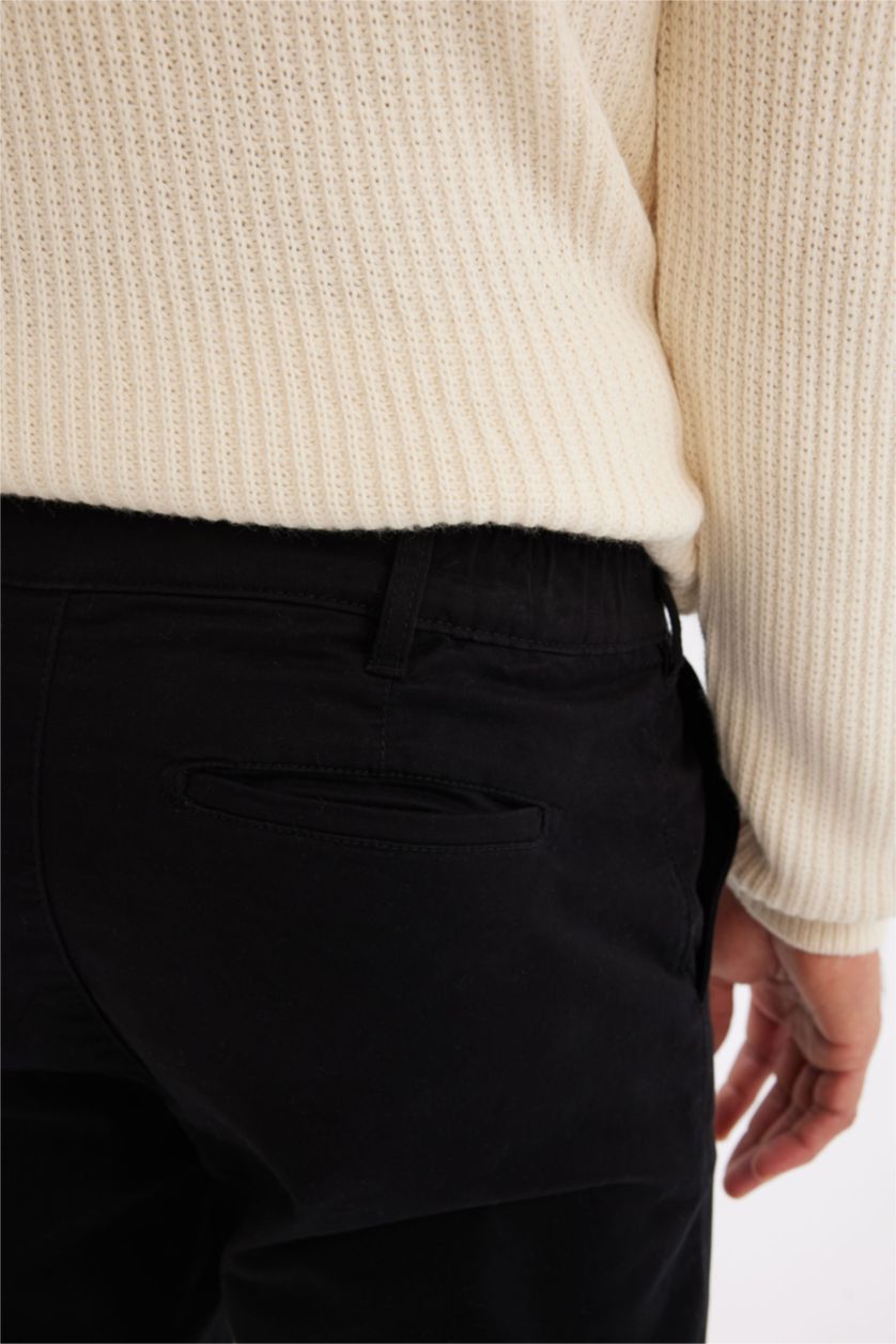 رجالي أسود بنطلون تشينو برجل ضيقة أسود