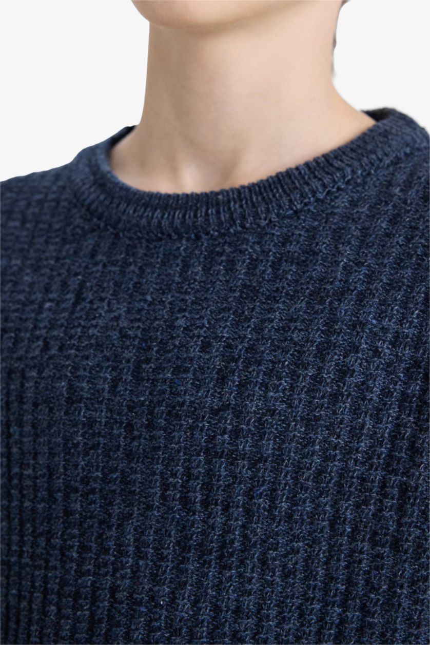 Erkek Çocuk - Genç Erkek Lacivert Bisiklet Yaka Triko Kazak Erkek Çocuk