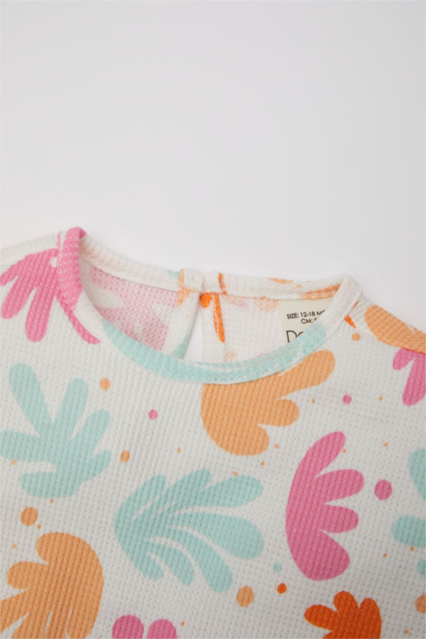 Baby Girl Ecru Baby Girl Waffle 2 Piece Set