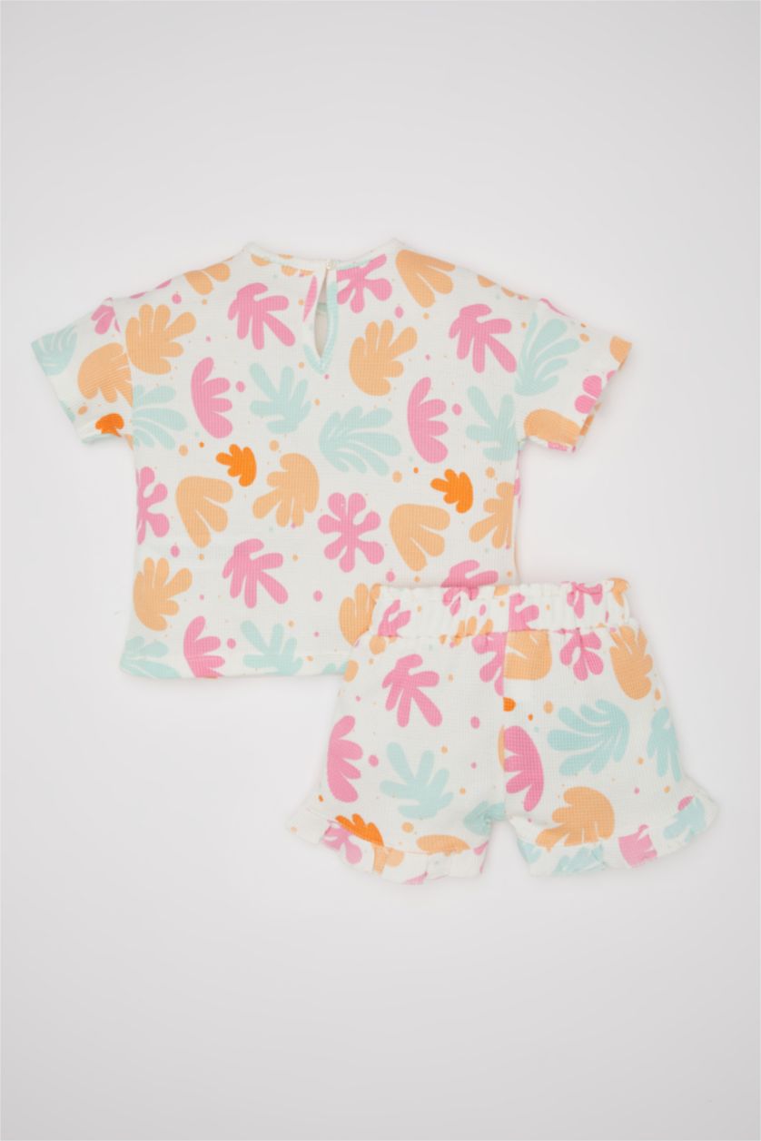 Baby Girl Ecru Baby Girl Waffle 2 Piece Set