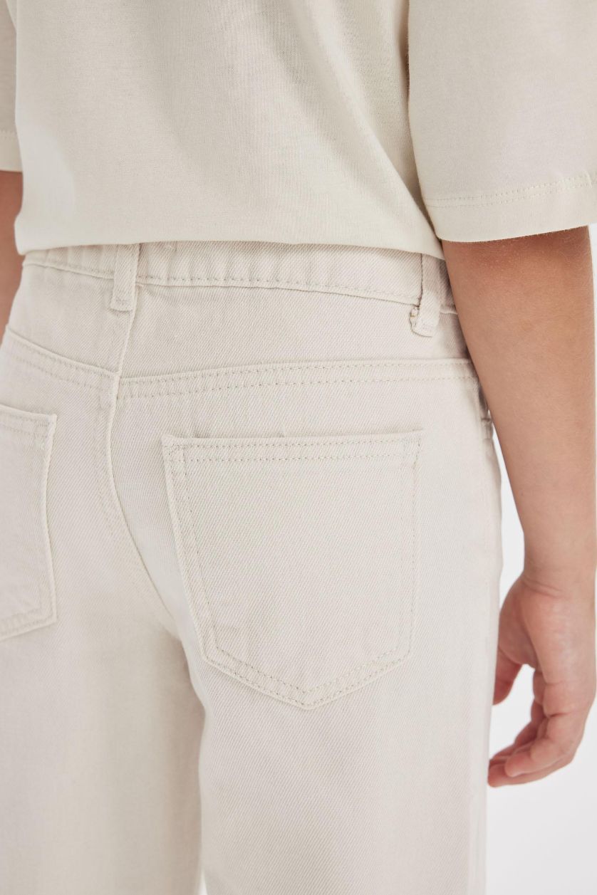 GIRLS & TEENS Stone Girl Straight Fit Wide Leg Cotton Pants