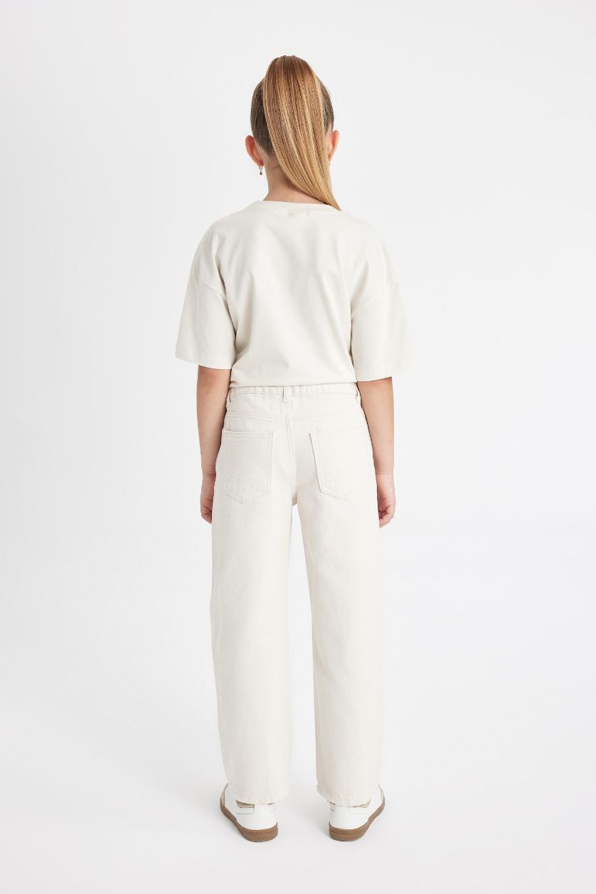 GIRLS & TEENS Stone Girl Straight Fit Wide Leg Cotton Pants