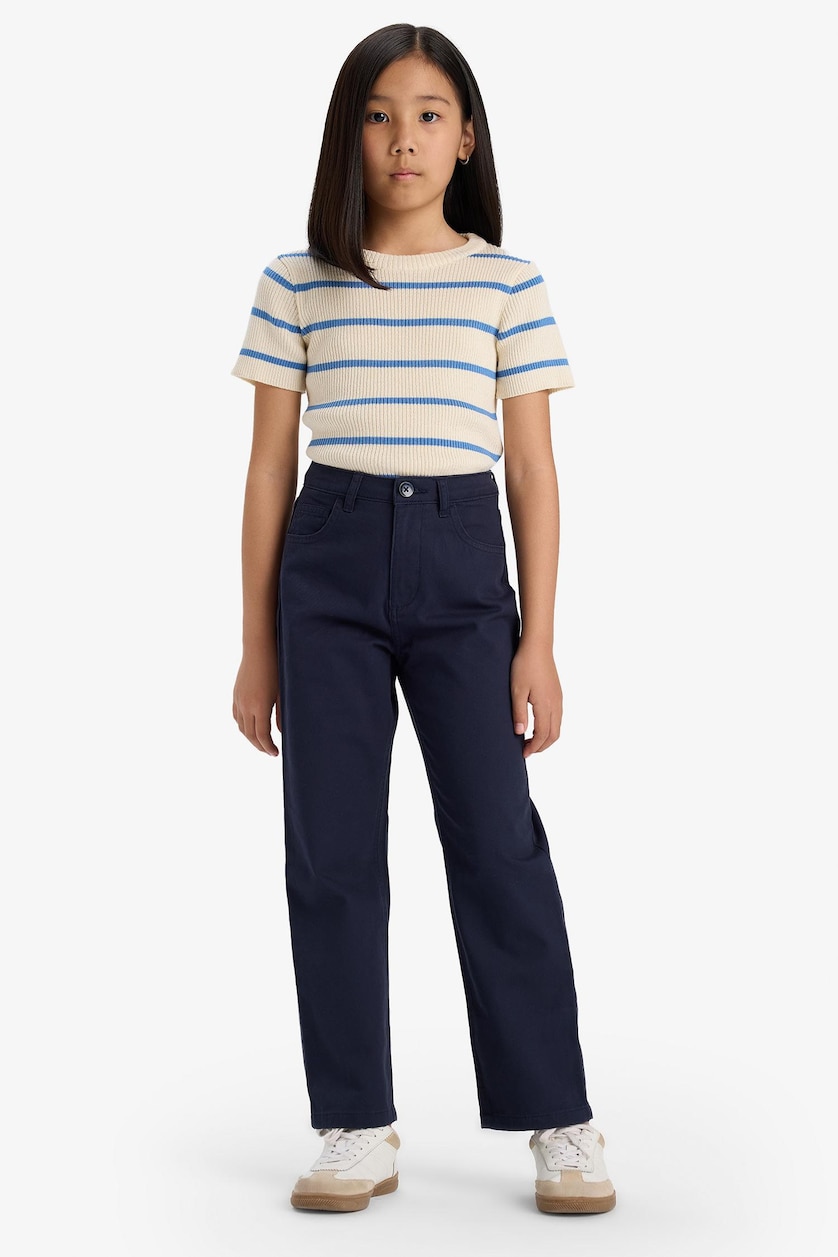 GIRLS & TEENS NAVY بنطلون جبردين قصة مستقيمة