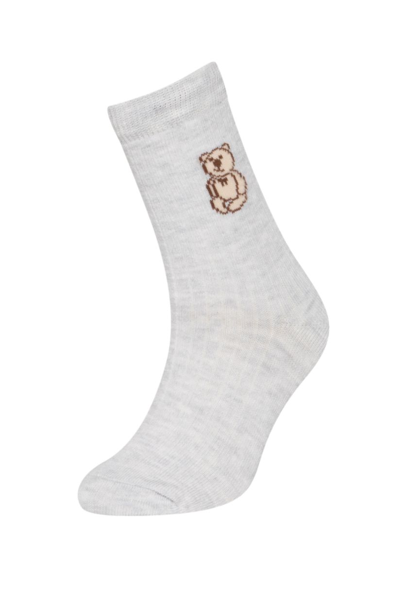 Kız Çocuk - Genç Kız Karma 3'lü Pamuklu Uzun Çorap Kız Çocuk