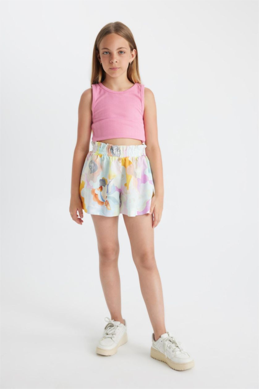 GIRLS & TEENS Lilac Girl Cotton Patterned Shorts