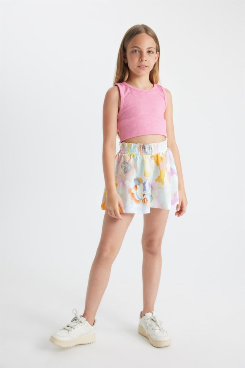 GIRLS & TEENS Lilac Girl Cotton Patterned Shorts
