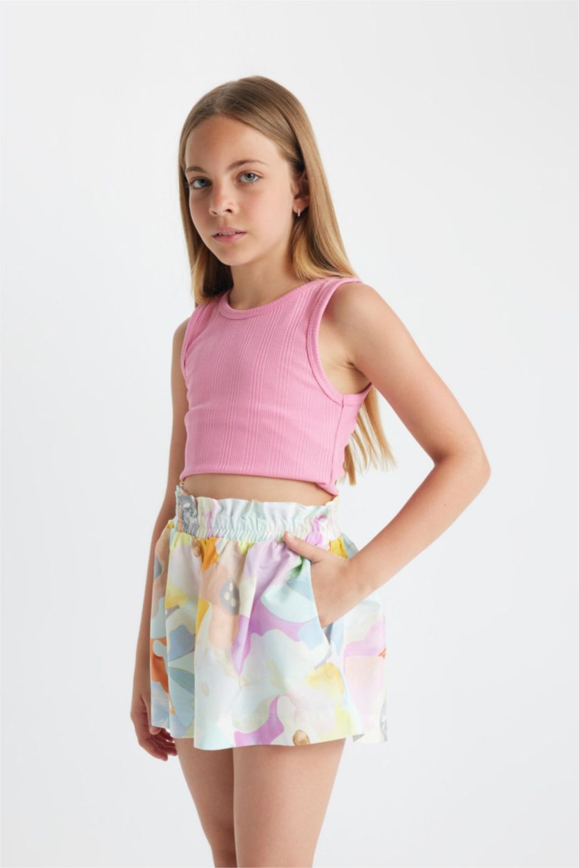 GIRLS & TEENS Lilac Girl Cotton Patterned Shorts