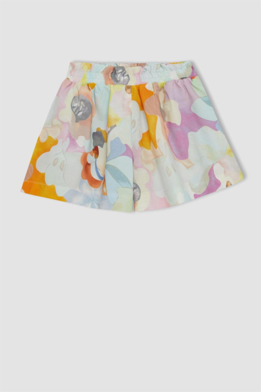 بناتي أرجواني شورت قطن قصير بناتي جبردين بخصر عالي