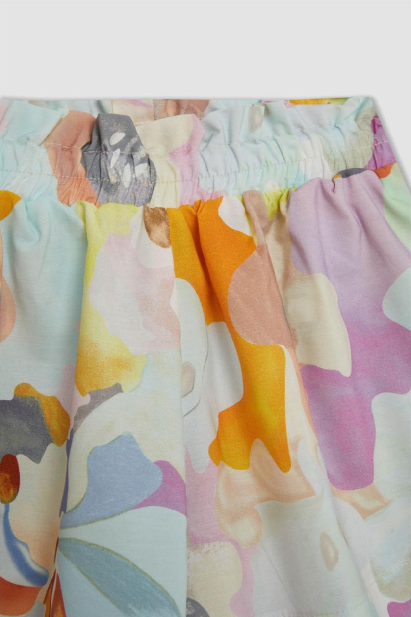 بناتي أرجواني شورت قطن قصير بناتي جبردين بخصر عالي