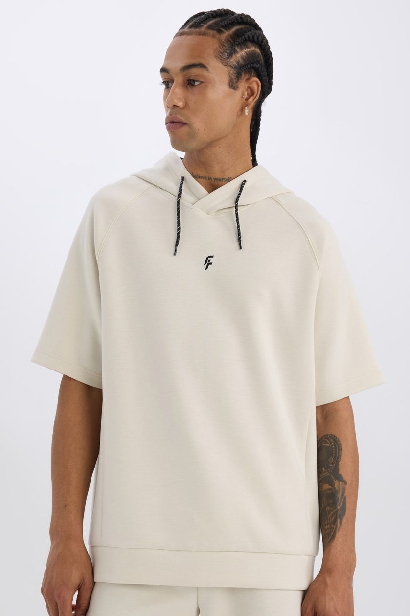 Erkek Taş Standart Fit Kapüşonlu Sporcu Kısa Kollu Skuba Dalgıç Kumaş Tişört