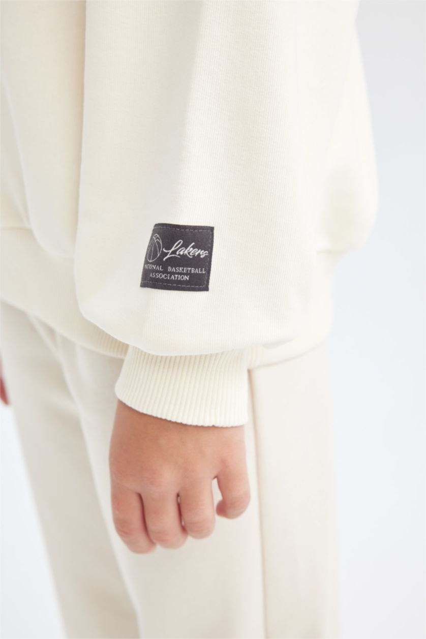 GIRLS & TEENS Ecru Girl NBA Los Angeles Lakers Oversize Sweatshirt