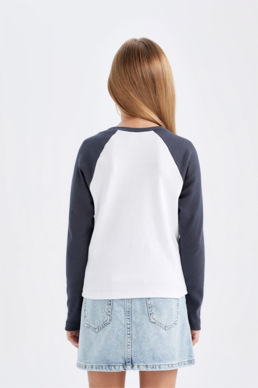 FILLES Blanc T-Shirt imprimé À Manches Longues Coupe régulière pour Fille