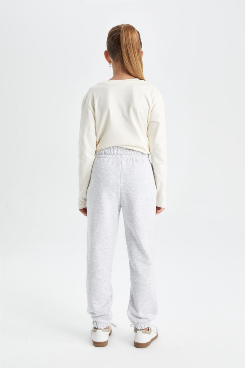 بناتي ميلانج رمادي بنطلون سويت بانتس جوجر فيت من NBA