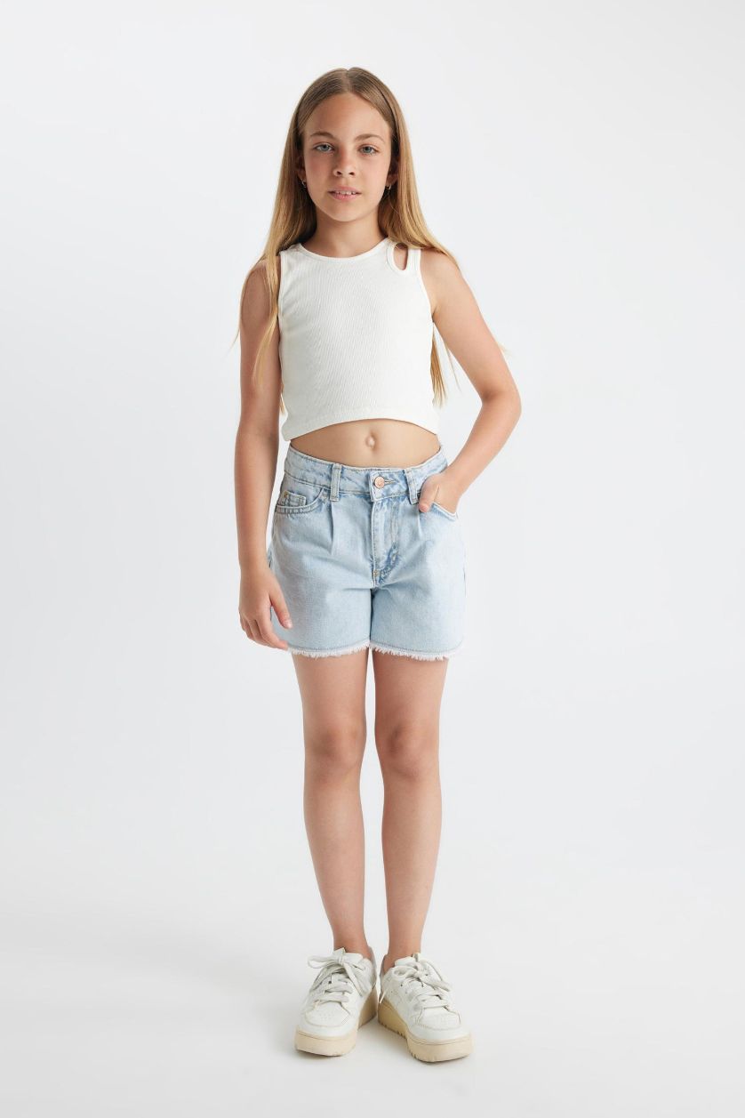 GIRLS & TEENS Ice Blue Girl Denim Shorts