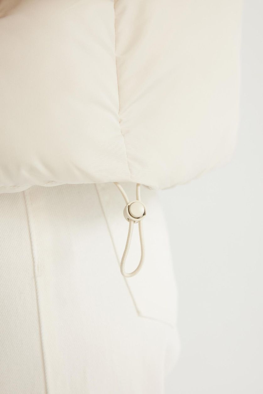 Женщины Бежевый Куртка стандартного кроя с капюшоном