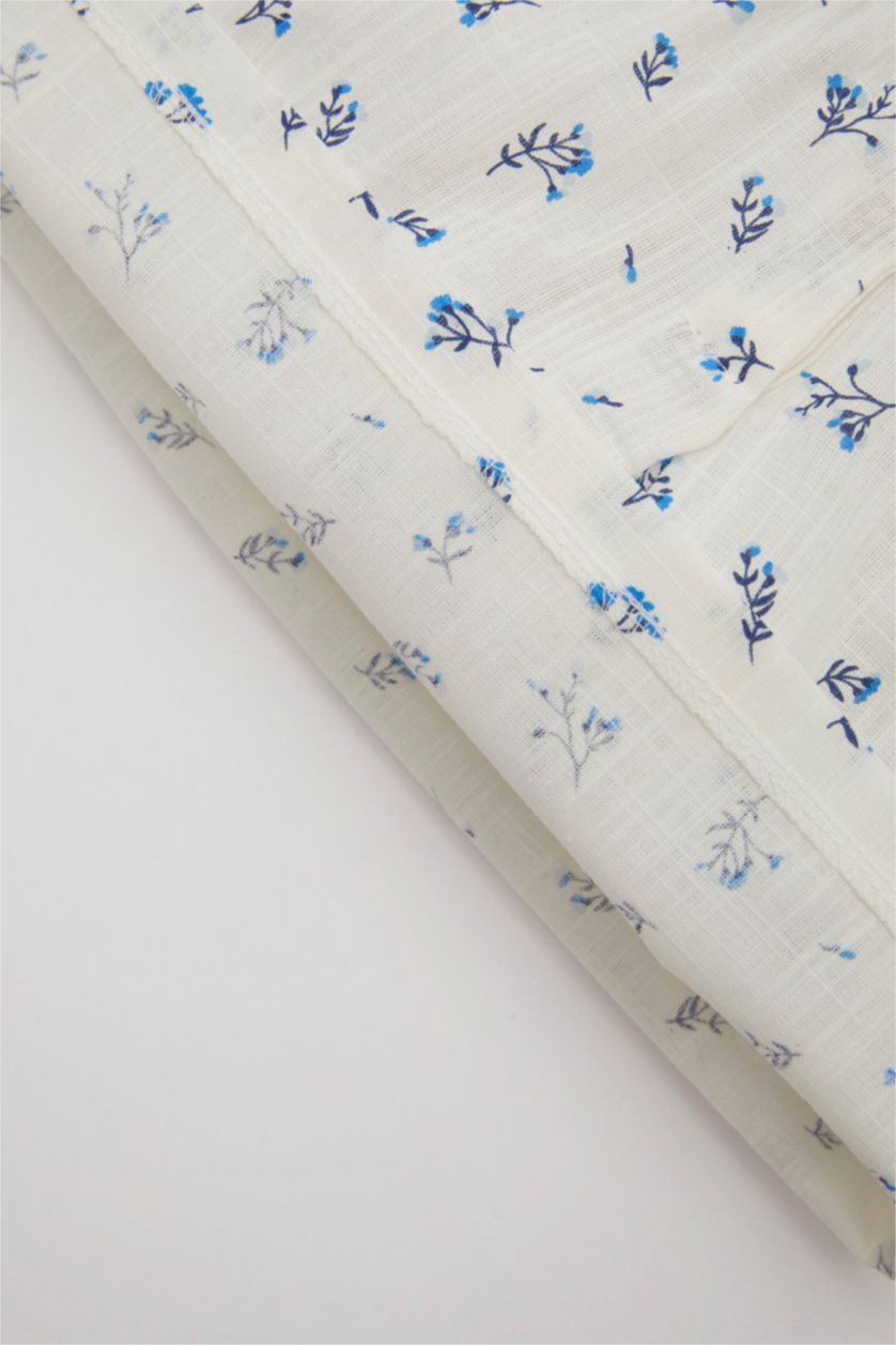 Baby Girl White Baby Girl Floral Poplin Blouse Shorts 2 Piece Set