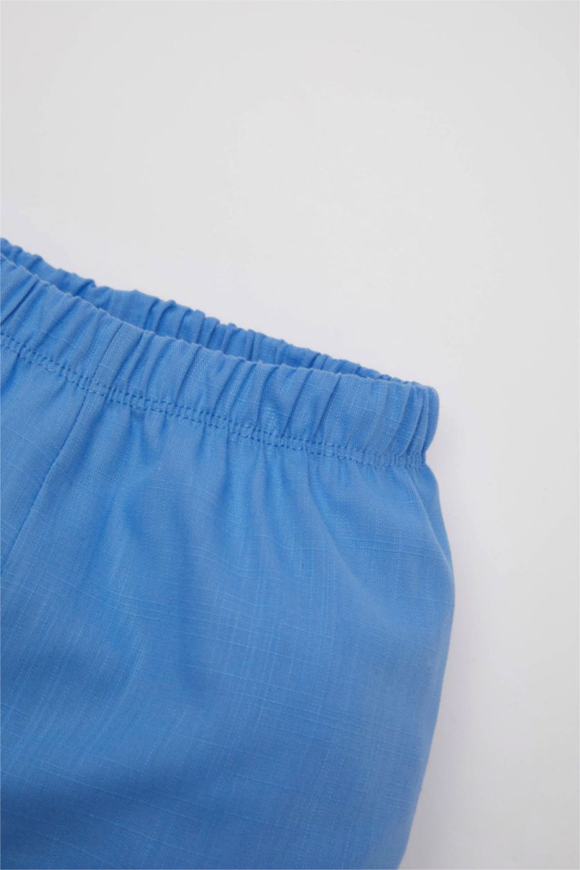 Baby Girl White Baby Girl Floral Poplin Blouse Shorts 2 Piece Set