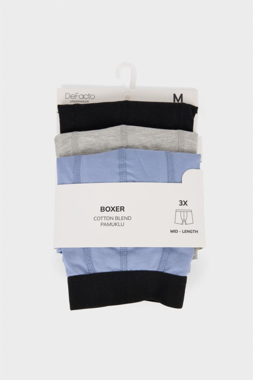 Erkek Siyah Regular Fıt 3'lü Boxer